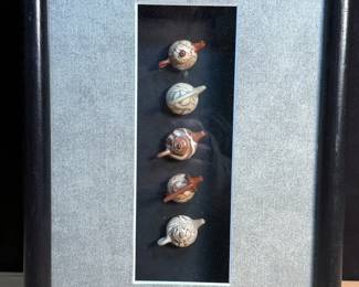 Miniature Yixing Clay Teapots In Frame