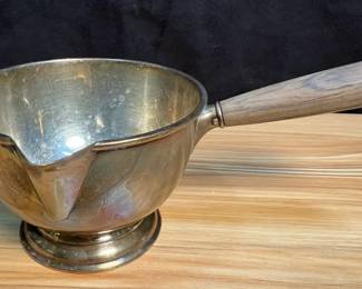 Manchester Silver Co Sterling Gravy Pot With Wood Handle