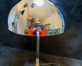 Vintage Chrome Mushroom Table Lamp