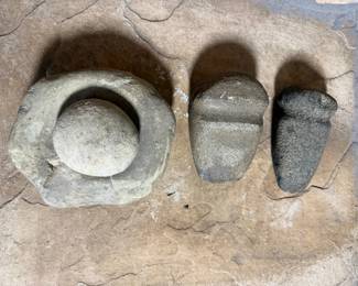 Primitive Stone Tools and Grinding Stone Set