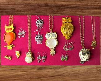 Owl Collection with Watch Pendant And Stamped 925 Pieces