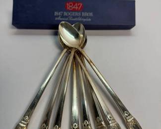 1847 Rogers Bros First Love Iced Drink Spoons, Set of 8 with Original Box
