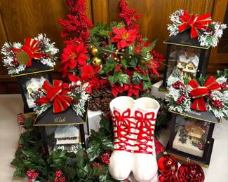 Thomas Kinkade Sparkle of the Season Holiday Decor Lot