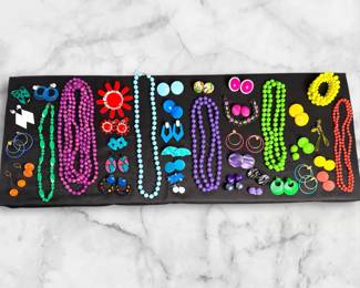 Vintage Neon and Retro Costume Jewelry Collection