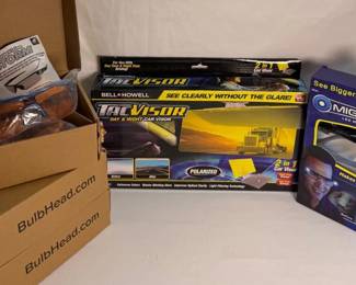 Bundle of Vision Aids 7 Battle Vision Storm Glasses, TacVisor Day Night Car Visor, and Mighty Sight