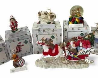 Charming Tails  A Sleigh Full Of Joy  7 Figurines 4 Signed