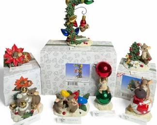 Charming Tails Ornaments, Lights, and Bells  7 Pieces with Original Boxes