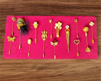 Vintage Stick Pin Collection with Napier Accent Piece
