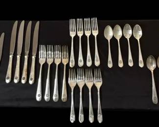Stieff Sterling Silver Flatware Set  American Trapshooting Association Presentation Crest