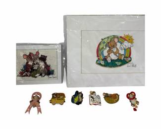 Dean Griff Artwork Lot with Charming Tails Collector Pins