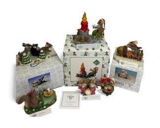 Charming Tails Winter Wonderland Figurine Lot with Boxes  COAs  One Signed by Dean Griff