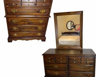 Matching Solid Wood Dresser Set with Mirror