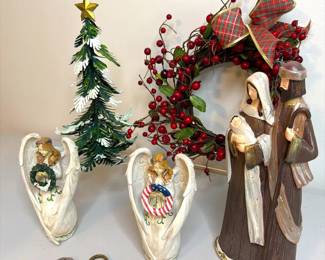 Holiday Nativity  Angel Figurine Decor Collection