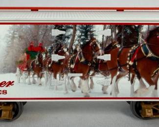 Hawthorne Village Budweiser Clydesdales Illuminated Box Car with COA and Original Packaging