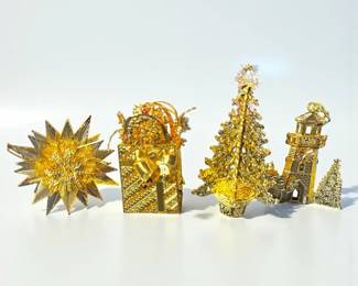 Danbury Mint Gold Ornament Lot