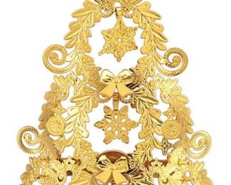 Set of 6 Danbury Mint 2024 Gold Christmas Tree Ornaments