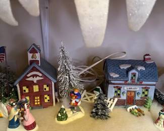 Lighted Christmas Village  School, Library, Inn  Restaurant Collection