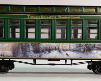 Thomas Kinkade Christmas Express Passenger Coach Car  Green Holiday Scene