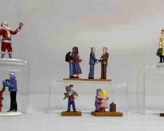 Hawthorne Village Ridin the Rails Figurine Lot with Holiday Shoppers, Warm Embraces and Seasons G