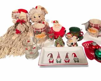 Festive Christmas Decor Collection with Mugs, Figurines, and Holiday Accents