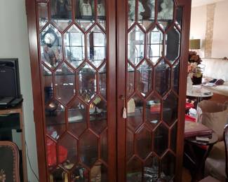Lovely arched glass front cabinet...approx 7'