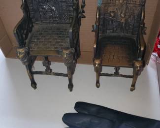 Brass doll chairs