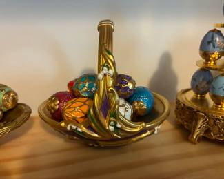 Franklin Mint House of Faberge Spring Basket with 9 eggs