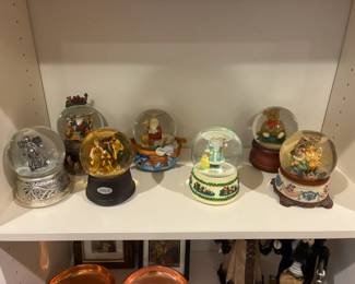 Selection of snow globes
