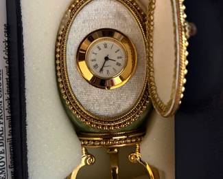 Kingspoint Faberge Style Eggs- goose egg with clock