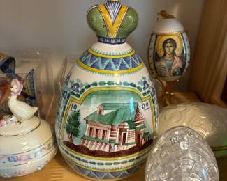 Russian Gzhel polychromatic egg