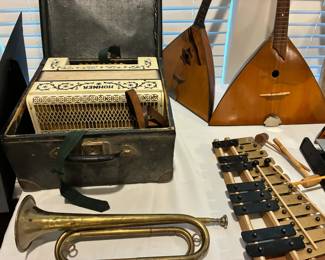 Hohner accordion and trumpet