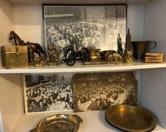 Variety of brass decorative pieces