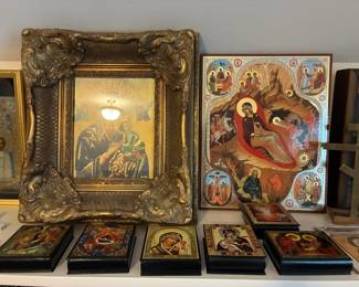Large selection of beautiful framed Orthodox icons 