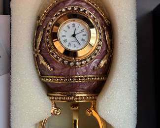 Kingspoint Faberge Style Eggs- goose egg with clock