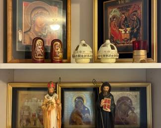 Large selection of beautiful framed Orthodox icons 