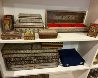 Selection of inlay decorative boxes and game boxes