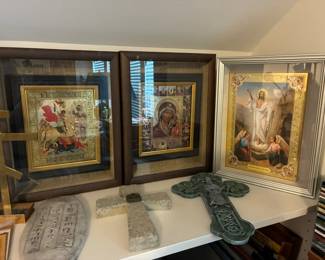 Large selection of beautiful framed Orthodox icons 