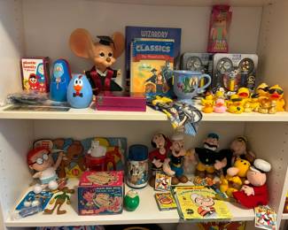 Charming vintage toys, classic games, and children's books spanning generations