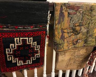 Various rugs and tapestries