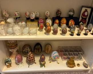 Variety of decorative eggs