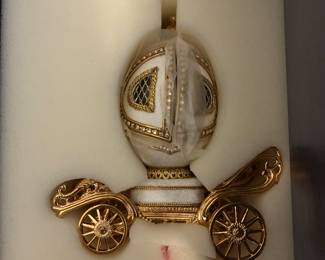 Kingspoint Faberge Style Eggs-goose egg carriage with music box
