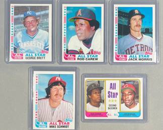 1982 Topps MLB Stars. Brett, Carew, Morris, Schmidt, Carew Morgan. 
