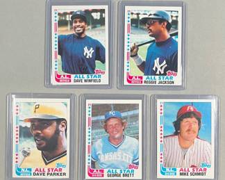 1982 Topps MLB Stars. Winfield, Jackson, Parker, Brett, Schmidt.
