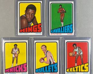 Sam Lacey 63, Butch Beard 142, Earl Monroe 73, Stan Love 2, Don Chaney 131. 1972 Topps.