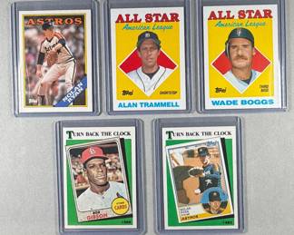 1982 Topps MLB Stars. Ryan 250, Trammell AS 389, Boggs AS 388, Gibson 664, Ryan 661.