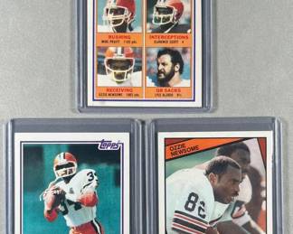 Browns Lot. 1982 Topps Team Leaders 55, Greg Pruit 69, and 1984 Topps Ozzie Newsome $58.