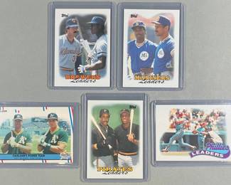 MLB Team Leaders Lot. Team Leaders from 1988 Topps. Mike Schmidt from 1989 Topps.
