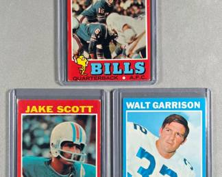 1971 Topps Rookie First Cards. Dennis Shaw 235, Jake Scott 211, and Walt Garrison 8.