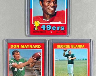 1971 Topps Hall Of Famers. Jim Johnson 24, Don Maynard 19, and George Blanda 39. 