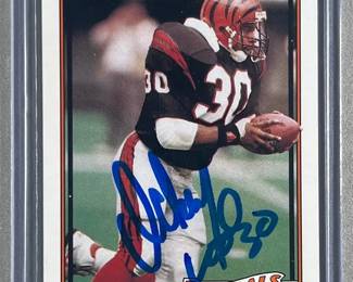 Ickey Woods 1991 Topps. In Person Autographed Card.